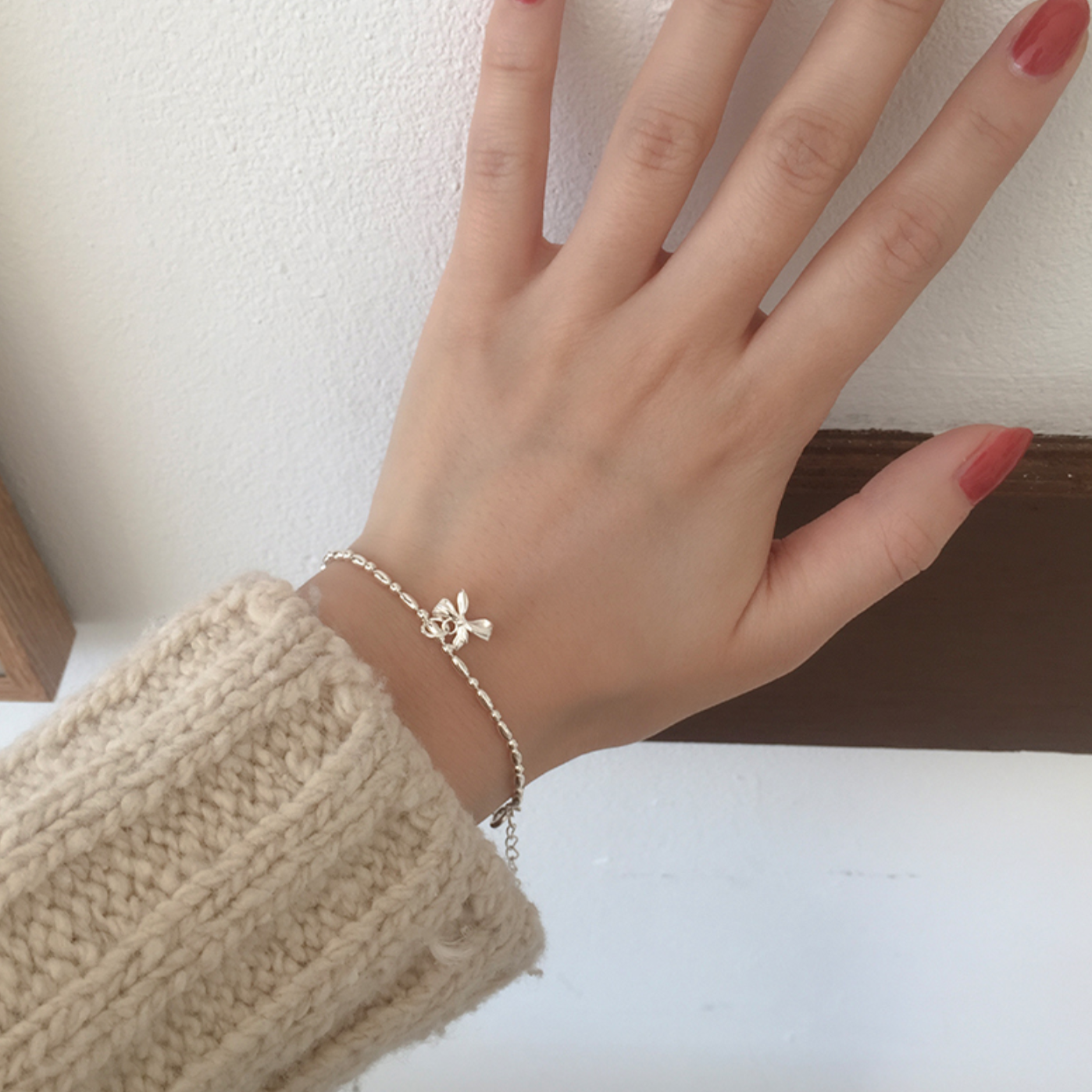 [moat] Sweet Ribbon Bracelet (silver925)