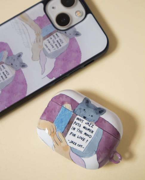 [JAZZ OR NOT] Thinking Cat Airpods Case