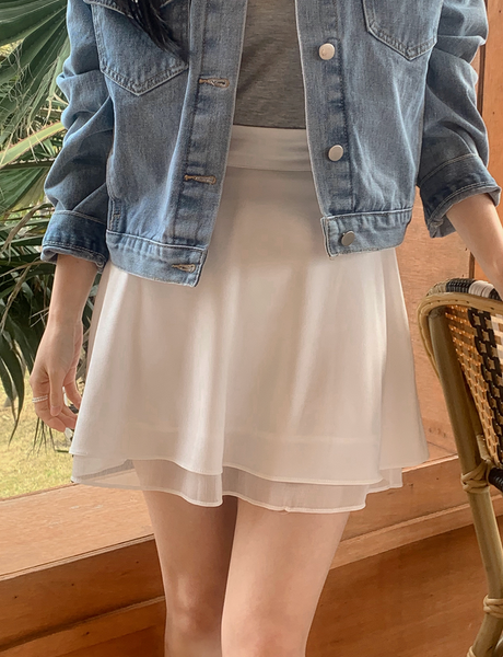[SHOPPERLAND] [MADE] Chiffon Flair Mini Skirt
