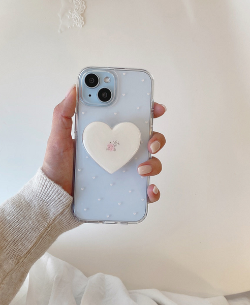 [Romantic Mood] Heart Clear Phone Case /MagSafe Phone Case