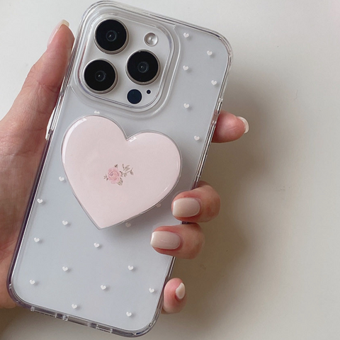 [Romantic Mood] Heart Clear Phone Case /MagSafe Phone Case