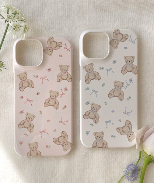 [Romantic Mood] Flower Bear Glossy Hard Case
