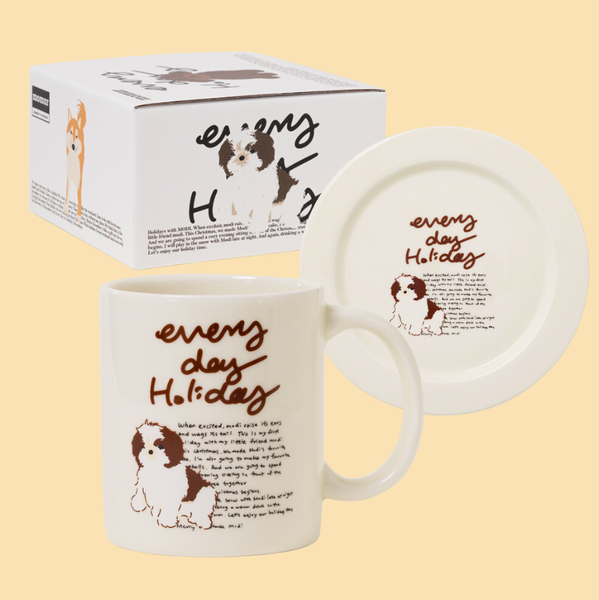 [momur] [weekend 8] Holiday Puppy Mug & Plate Gift Set