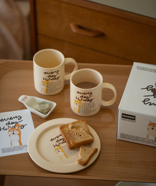 [momur] [weekend 8] Holiday Puppy Mug & Plate Gift Set