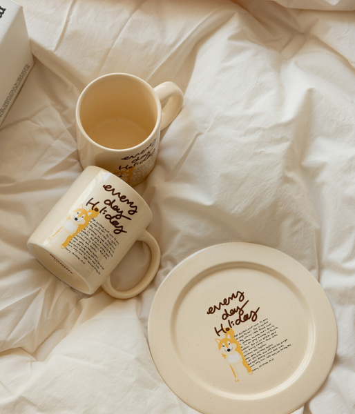 [momur] [weekend 8] Holiday Puppy Mug & Plate Gift Set