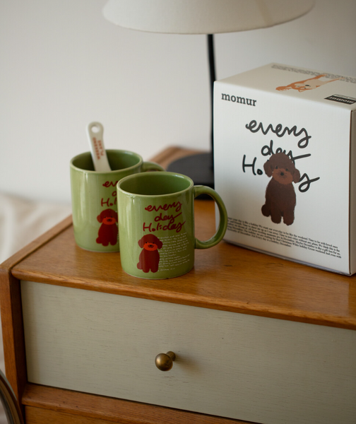 [momur] [weekend 8] Holiday Puppy Mug & Plate Gift Set