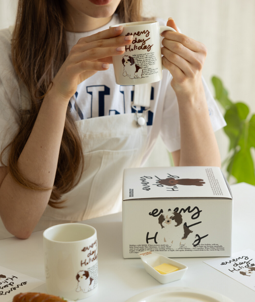 [momur] [weekend 8] Holiday Puppy Mug & Plate Gift Set