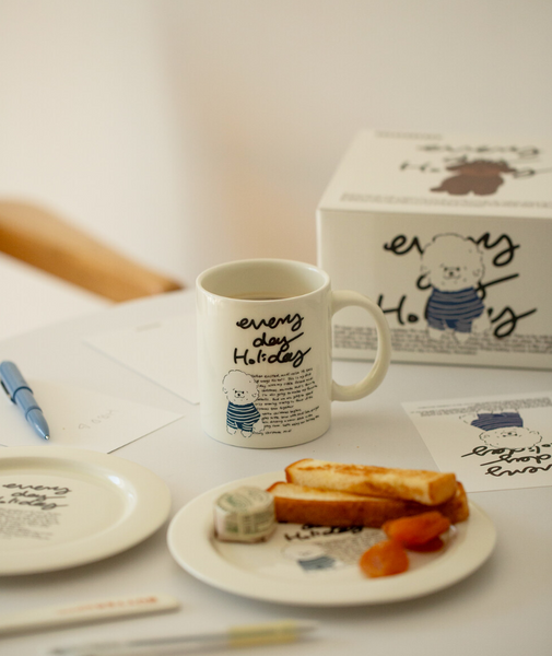 [momur] [weekend 8] Holiday Puppy Mug & Plate Gift Set