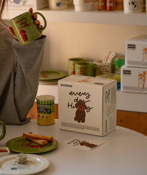 [momur] [weekend 8] Holiday Puppy Mug & Plate Gift Set