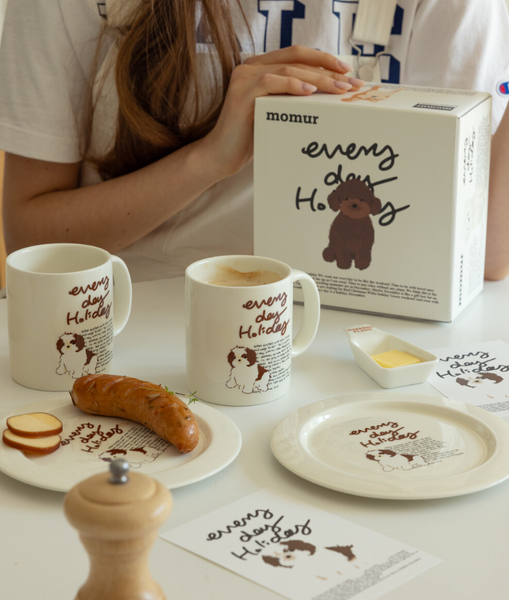 [momur] [weekend 8] Holiday Puppy Mug & Plate Gift Set