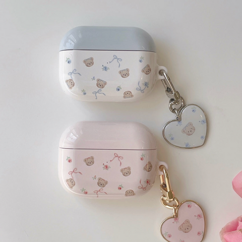 [Romantic Mood] Flower Bear Glossy Airpods Case