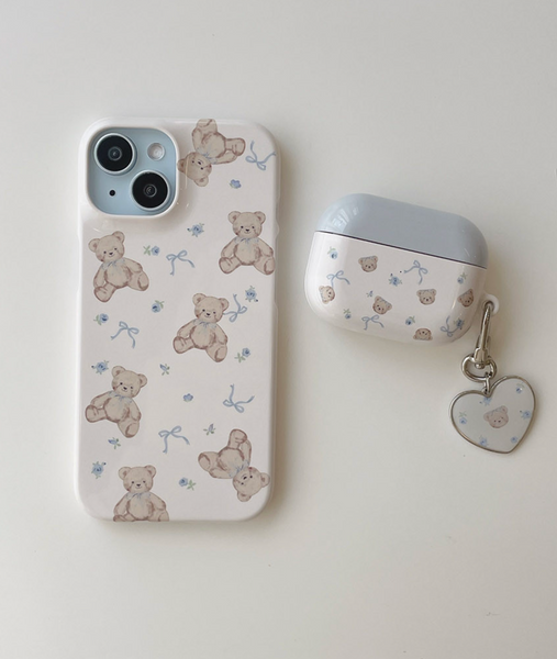[Romantic Mood] Flower Bear Glossy Airpods Case