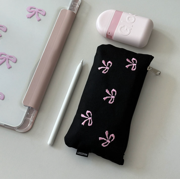 [MAZZZZY] Ribbon Pattern Pencil Case