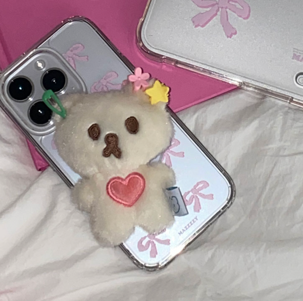 [MAZZZZY] Love Muffin Fluffy MagSafe Grip Tok (Cream)