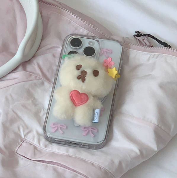 [MAZZZZY] Love Muffin Fluffy MagSafe Grip Tok (Cream)