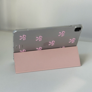 [MAZZZZY] Ribbon Pattern Sandpink Ipad Case