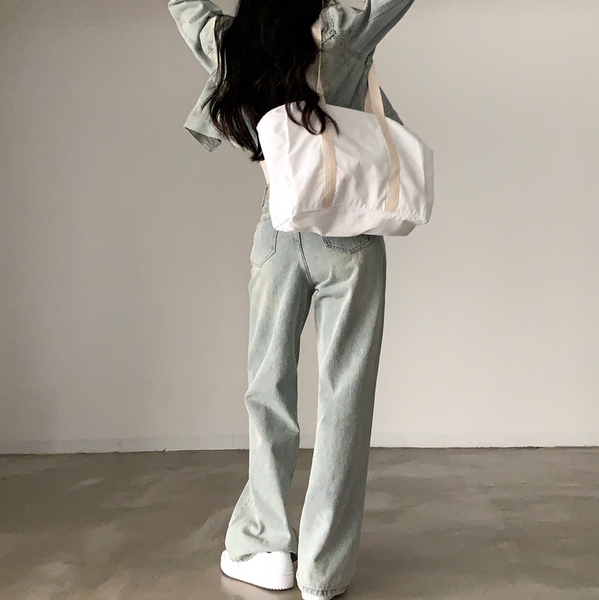 [CREAM CHEESE] Vintage Denim Jacket + Wide Pants Set