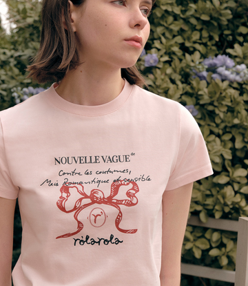現貨) - [rolarola] ROLA RIBBON HALF T-SHIRT PINK – Ohue