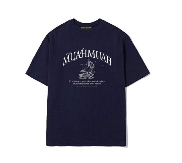 [muahmuah] Summer Boat Graphic Short-sleeved T-shirt