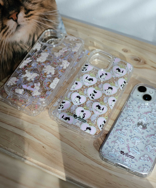 [twiner] Kitty Black Jelly Hard Case