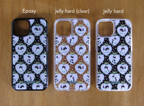 [twiner] Kitty Black Jelly Hard Case