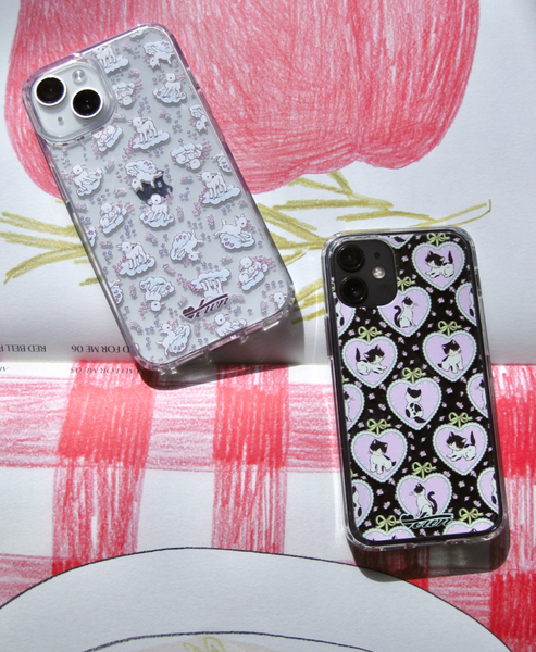 [twiner] Kitty Black Jelly Hard Case