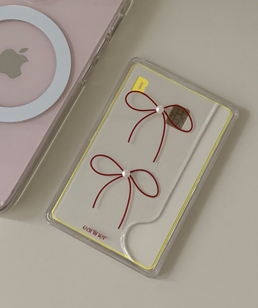 [earliner] Red Ribbon Pearl MagSafe Card Slot