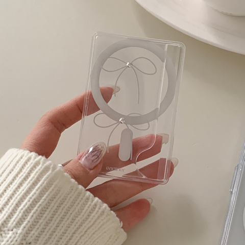[earliner] Silver Ribbon Pearl MagSafe Card Slot