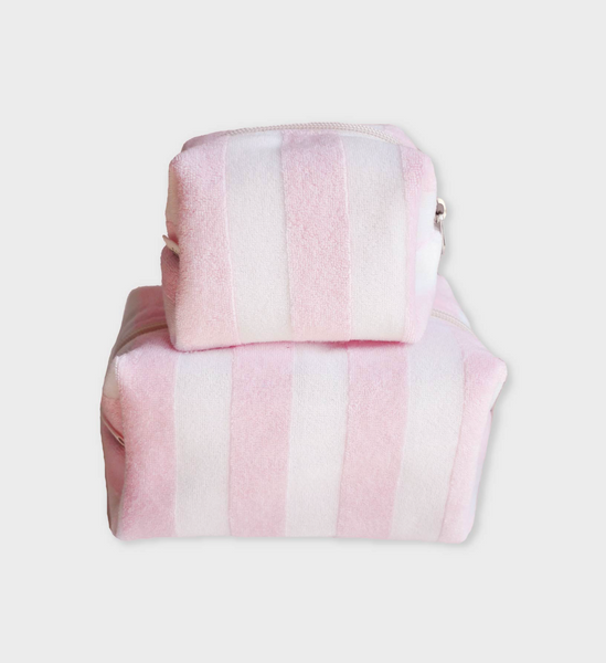 [unfold] Stripe Terry Pouch (Baby Pink)