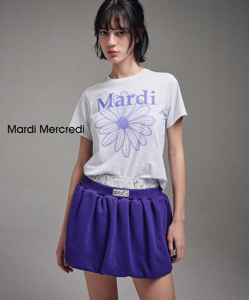 [MARDI MERCREDI] SLIM TSHIRT FLOWERMARDI (HEATHER PURPLE)