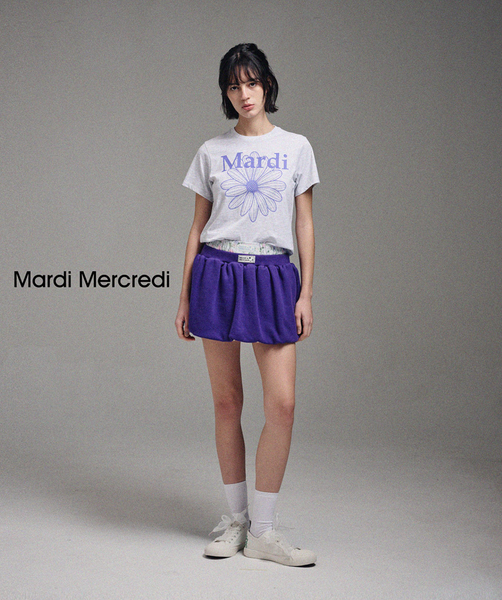 [MARDI MERCREDI] SLIM TSHIRT FLOWERMARDI (HEATHER PURPLE)