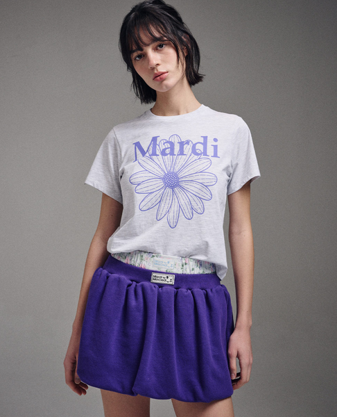 [MARDI MERCREDI] SLIM TSHIRT FLOWERMARDI (HEATHER PURPLE)