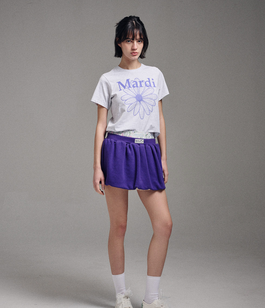 [MARDI MERCREDI] SLIM TSHIRT FLOWERMARDI (HEATHER PURPLE)