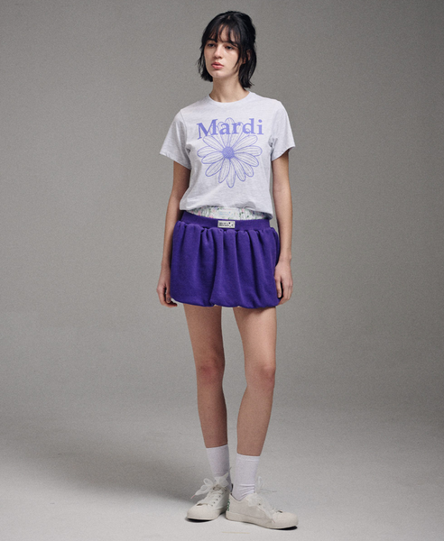 [MARDI MERCREDI] SLIM TSHIRT FLOWERMARDI (HEATHER PURPLE)