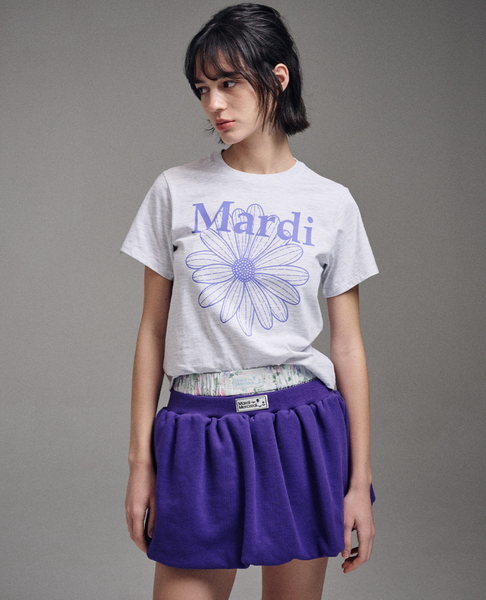 [MARDI MERCREDI] SLIM TSHIRT FLOWERMARDI (HEATHER PURPLE)