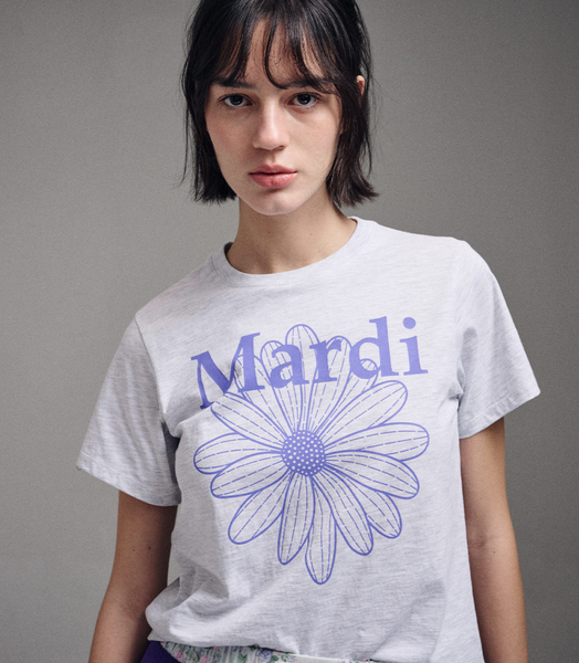 [MARDI MERCREDI] SLIM TSHIRT FLOWERMARDI (HEATHER PURPLE)