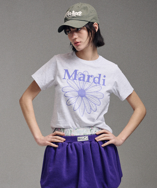 [MARDI MERCREDI] SLIM TSHIRT FLOWERMARDI (HEATHER PURPLE)