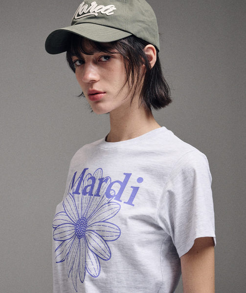 [MARDI MERCREDI] SLIM TSHIRT FLOWERMARDI (HEATHER PURPLE)