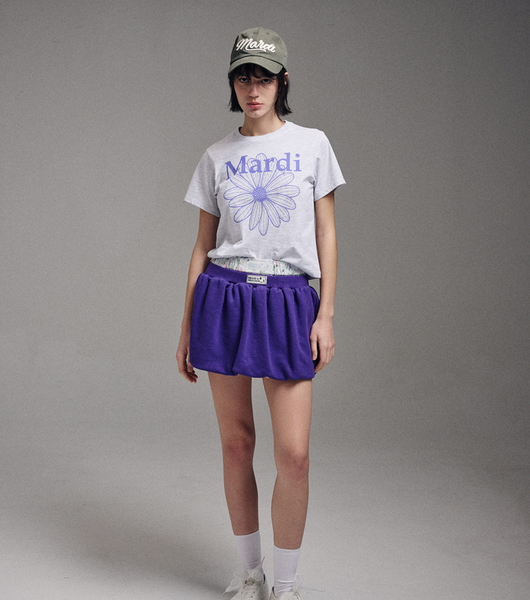 [MARDI MERCREDI] SLIM TSHIRT FLOWERMARDI (HEATHER PURPLE)