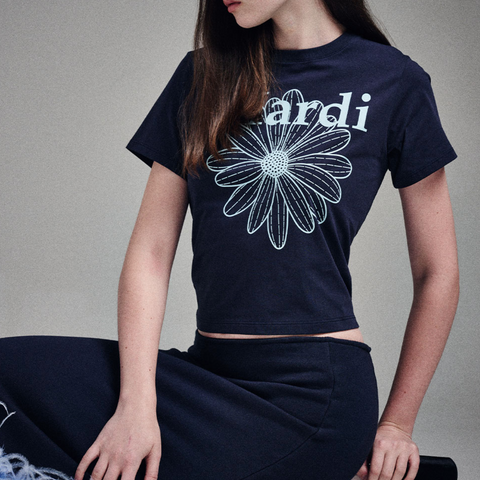 [MARDI MERCREDI] SLIM TSHIRT FLOWERMARDI (NAVY SKY)