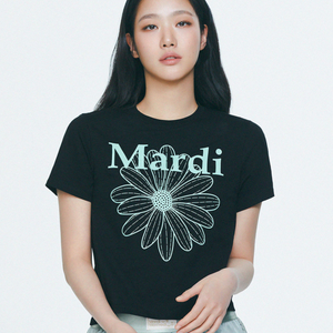 [MARDI MERCREDI] SLIM TSHIRT FLOWERMARDI (BLACK MINT)