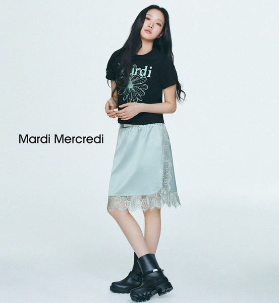 [MARDI MERCREDI] SLIM TSHIRT FLOWERMARDI (BLACK MINT)