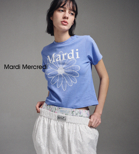 [MARDI MERCREDI] SLIM TSHIRT FLOWERMARDI (BLUE WHITE)