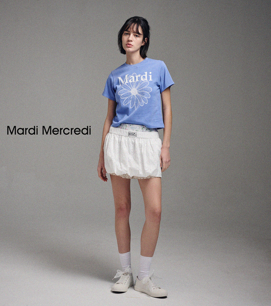 [MARDI MERCREDI] SLIM TSHIRT FLOWERMARDI (BLUE WHITE)