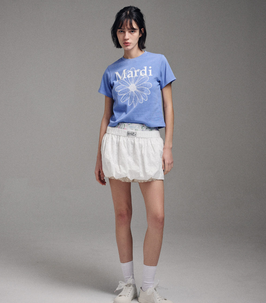 [MARDI MERCREDI] SLIM TSHIRT FLOWERMARDI (BLUE WHITE)