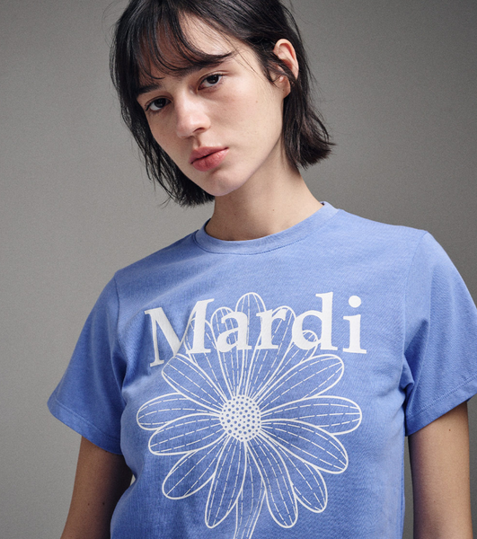 [MARDI MERCREDI] SLIM TSHIRT FLOWERMARDI (BLUE WHITE)