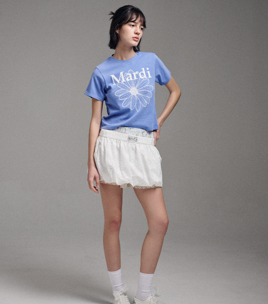 [MARDI MERCREDI] SLIM TSHIRT FLOWERMARDI (BLUE WHITE)