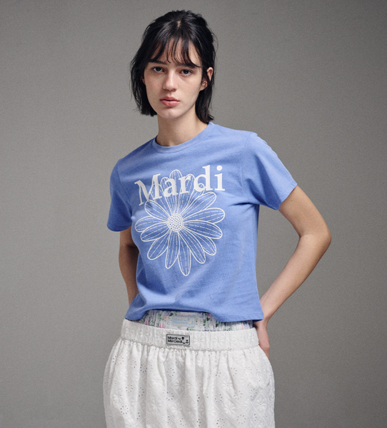 [MARDI MERCREDI] SLIM TSHIRT FLOWERMARDI (BLUE WHITE)