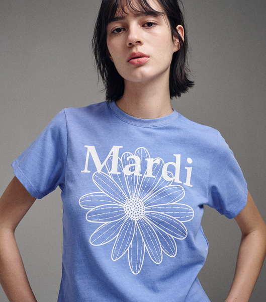 [MARDI MERCREDI] SLIM TSHIRT FLOWERMARDI (BLUE WHITE)