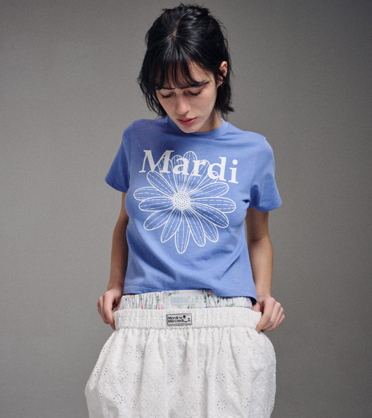 [MARDI MERCREDI] SLIM TSHIRT FLOWERMARDI (BLUE WHITE)